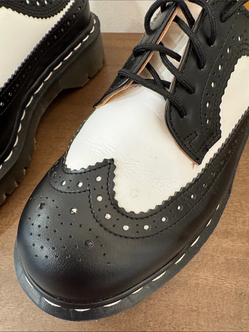 Dr. Martens Made in England OG Black & White Bex Brogue Oxfords